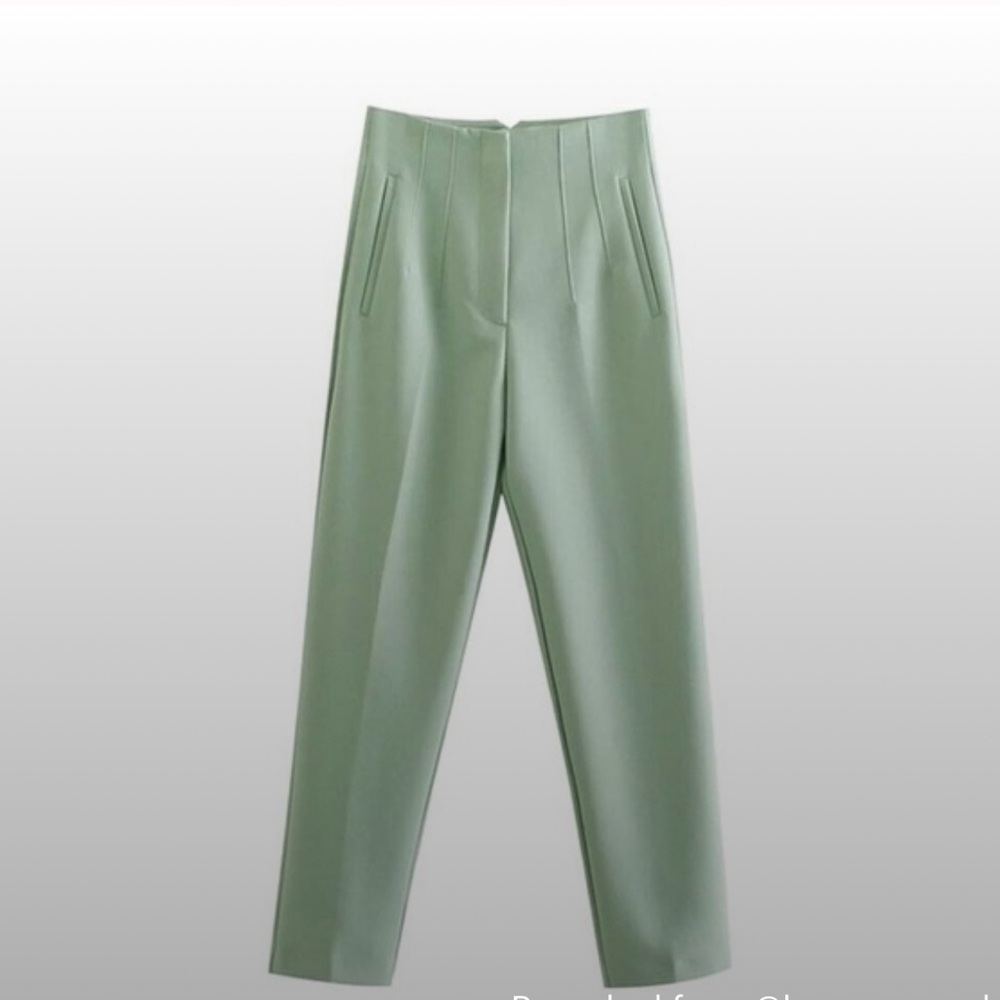 Zara Sage Green Women's Trousers - Picture 1 of 3